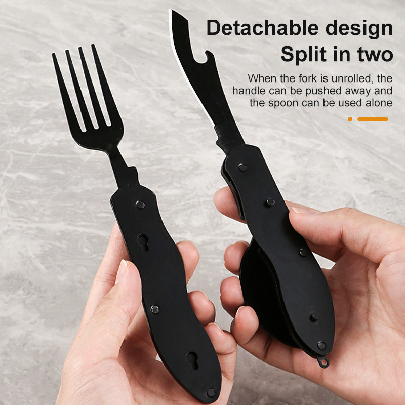 7-in-1 Multifunctional Stainless Steel Camping Utensil