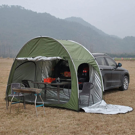 Outdoor car - trunk rear tent with canopy, sun - resistant camping equipment