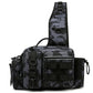 Men's Fishing Backpack: Equipped with bait box, equipment storage bag, pole holder, sling & shoulder bag design.