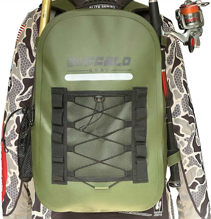 27QT Waterproof Fishing Backpack with Rod Holder