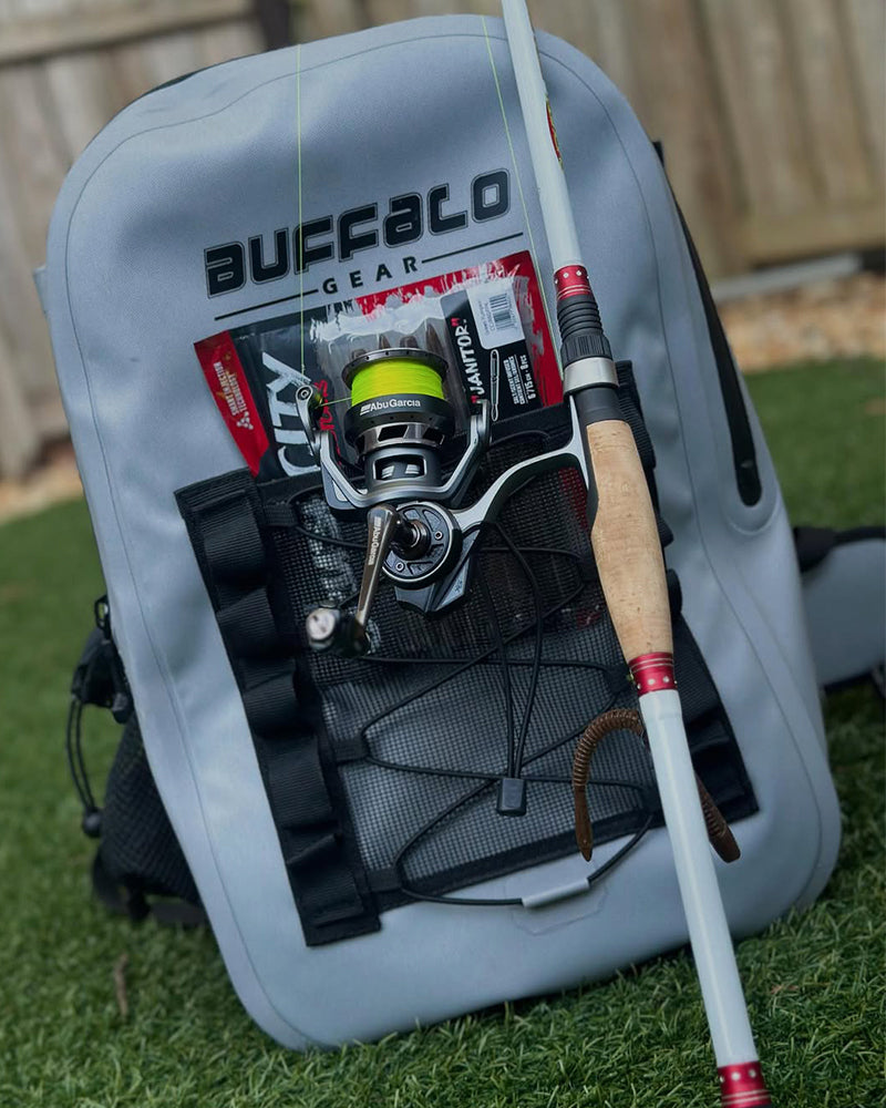 27QT Waterproof Fishing Backpack with Rod Holder