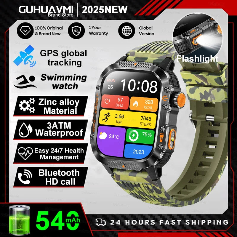 2025 Military GPS Smartwatch