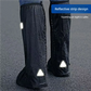 Rain Boot Shoe Covers – Black Waterproof High-Top Clear Rain & Dust Covers with Reflector for Motorcycle, Bike, Men & Women