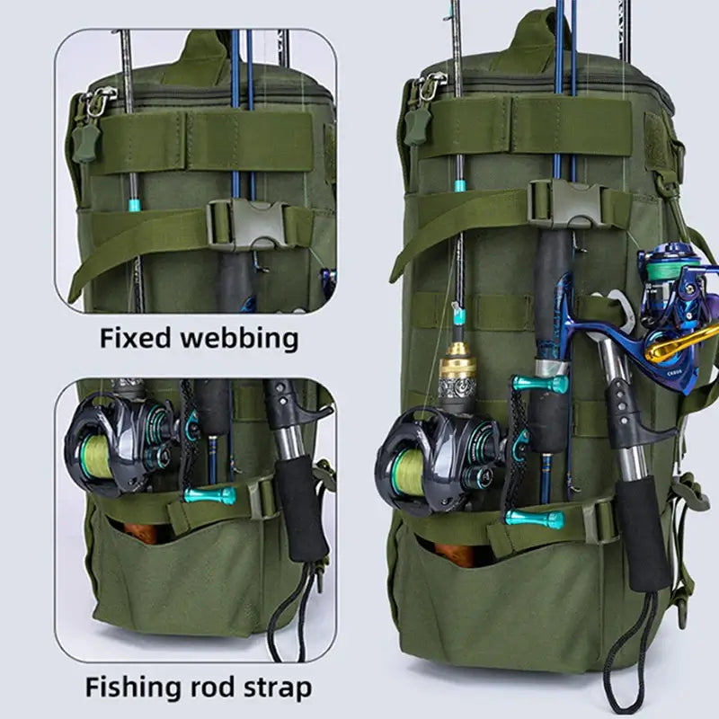 Multifunctional Tactical Backpack for Fishing, Camping & Hiking