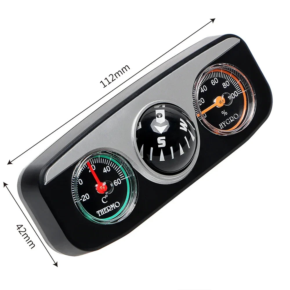 3-in-1 Car Compass Thermometer Hygrometer