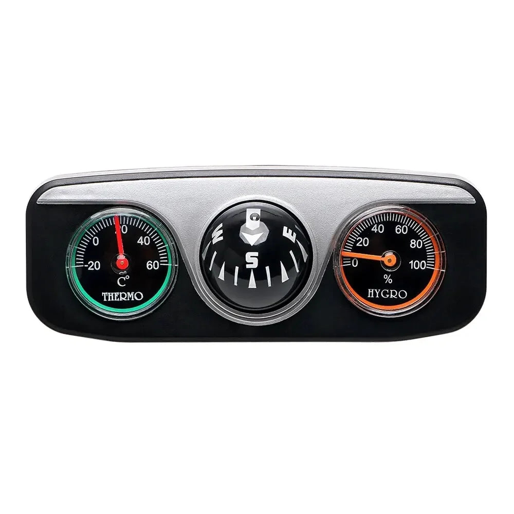 3-in-1 Car Compass Thermometer Hygrometer